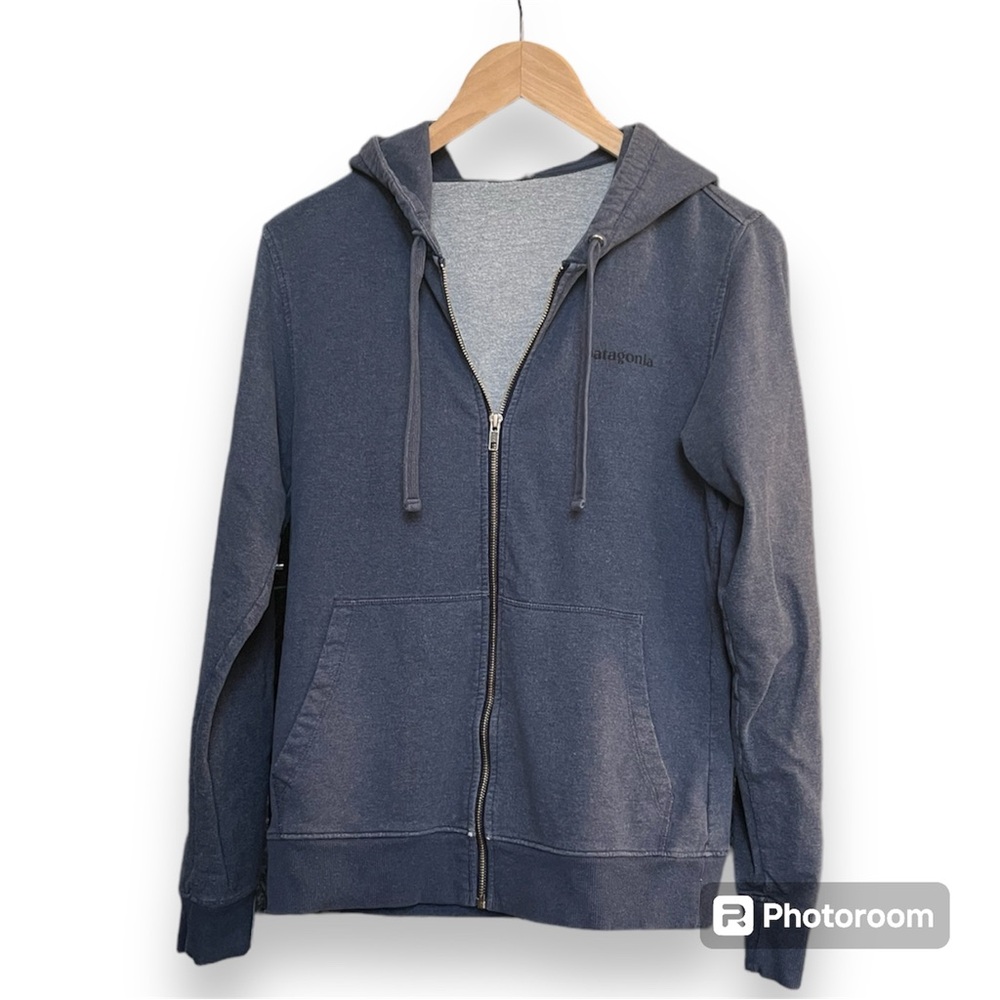 Patagonia Organic Cotton Full Zip Hoodie Blue Men's XS